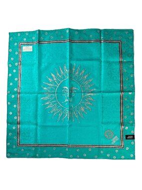 NWT Vintage Gianni Versace Embroidered Sun Cotton Scarf 20.5" x 20.5" / 52 x 52